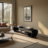 Organic Wave Entryway Bench For Contemporary Home