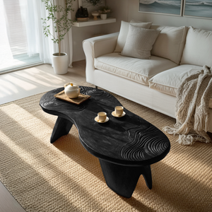 Farmhouse Irregular Abstract Coffee Table For Living Room
