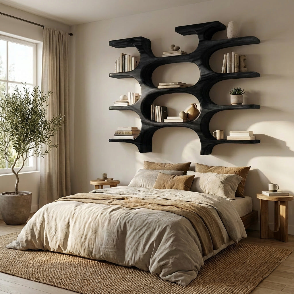 Modern Farmhouse Wooden Wall Shelf For Cozy Living Room