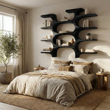 Modern Farmhouse Wooden Wall Shelf For Cozy Living Room