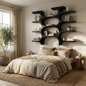 Modern Farmhouse Wooden Wall Shelf For Cozy Living Room
