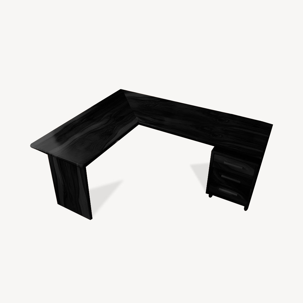Modern L Shaped Wood Desk With Drawers For Home Office Or Vanity