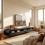 Modern Natural Wood Wall Mounted TV Cabinet For Living Room