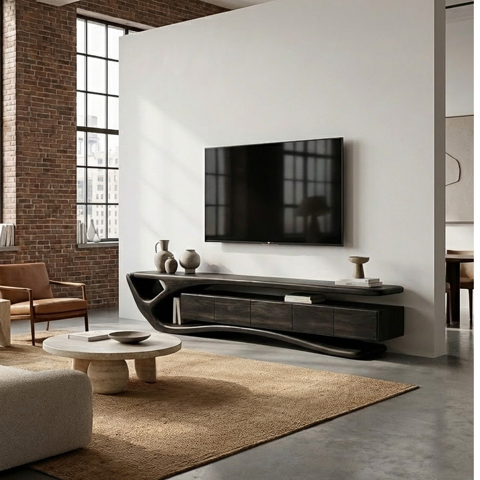 Contemporary Wooden TV Cabinet For Living Room Area
