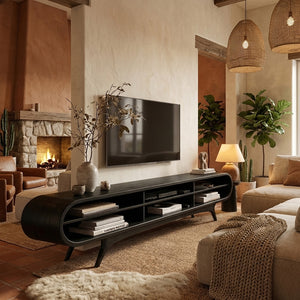 Scandinavian Natural Wood TV Cabinet For Living Room Interior