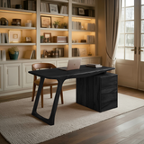 Modern Organic Wood Writing Desk With Storage For Home Office