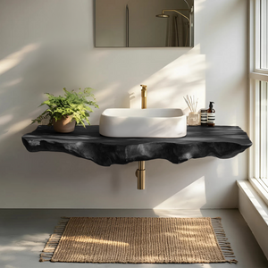 Farmhouse Bathroom Vanity In Solid Oak Wood Style