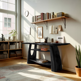 Farmhouse Wooden Live Edge Console For Minimalist Design