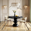 Modern Round Dining Table With Geometric Base For Kitchen And Dining Room