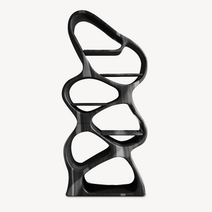 Modern Sculptural Bookshelf With Flowing Shelves For Home Library And Living Room