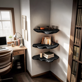 Handcrafted Wooden Live Edge Corner Shelf For Furniture Decor