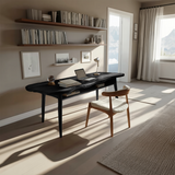 Mid Century Wooden Live Edge Desk For Modern Home Office Decor