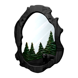 Rustic Bear Mirror For Cabin Lodge Bathroom Decor