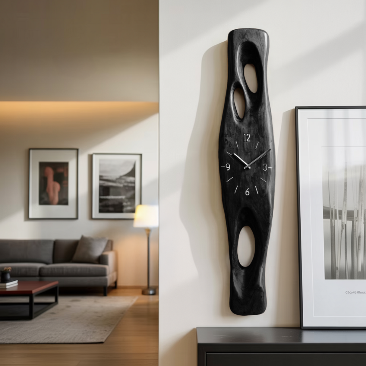 Minimalist Wall Clock Vertical Decor For Living Room