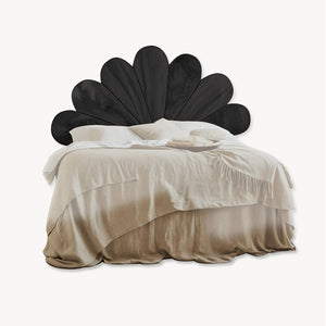 Boho Flower Petal Headboard Bed For Queen And King Bedroom
