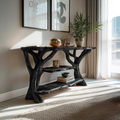 Mid Century Wooden Live Edge Console Table For Modern Furniture Decor