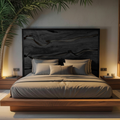 Contemporary Live Edge Headboard With Natural Woodgrain