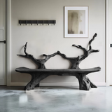 Mid Century Live Edge Bench For Elegant Patio