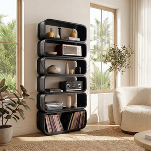 Contemporary Wooden Standing Shelf For Living Room Decor