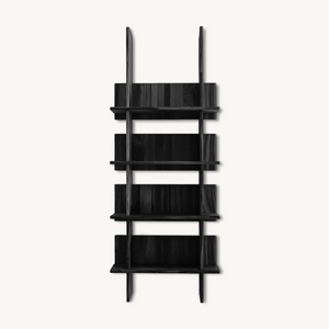 Minimalist Wall Mounted Bookshelf With Back Panel Storage Rack For Living Room And Office