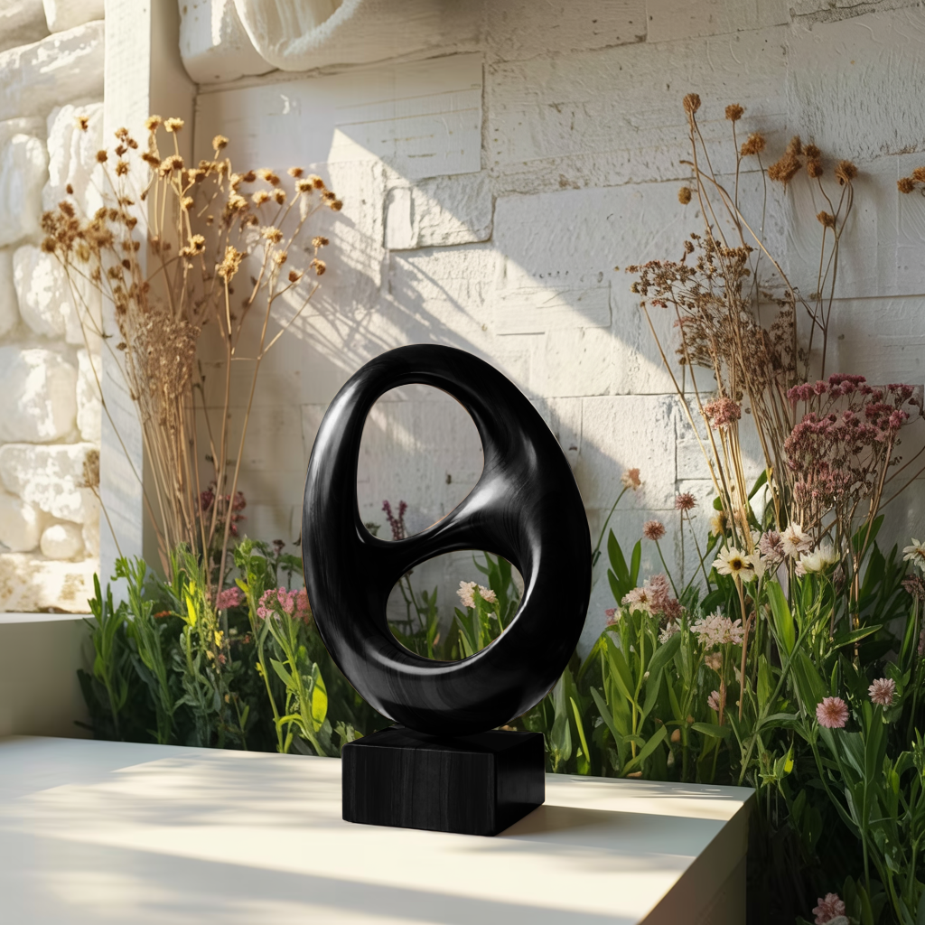 Farmhouse Abstract Wood Garden Sculpture For Yard Decor