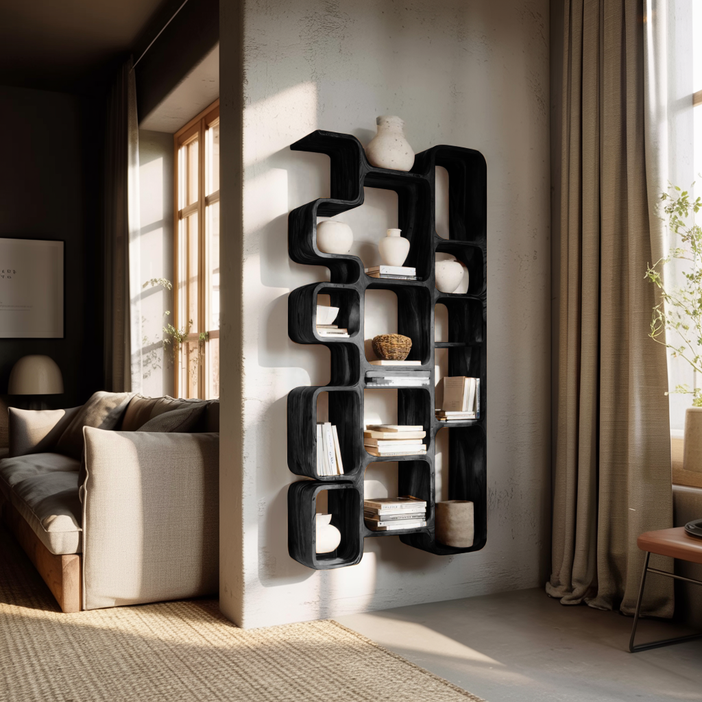 Modern Bookshelf With Integrated Compartments For Living Room