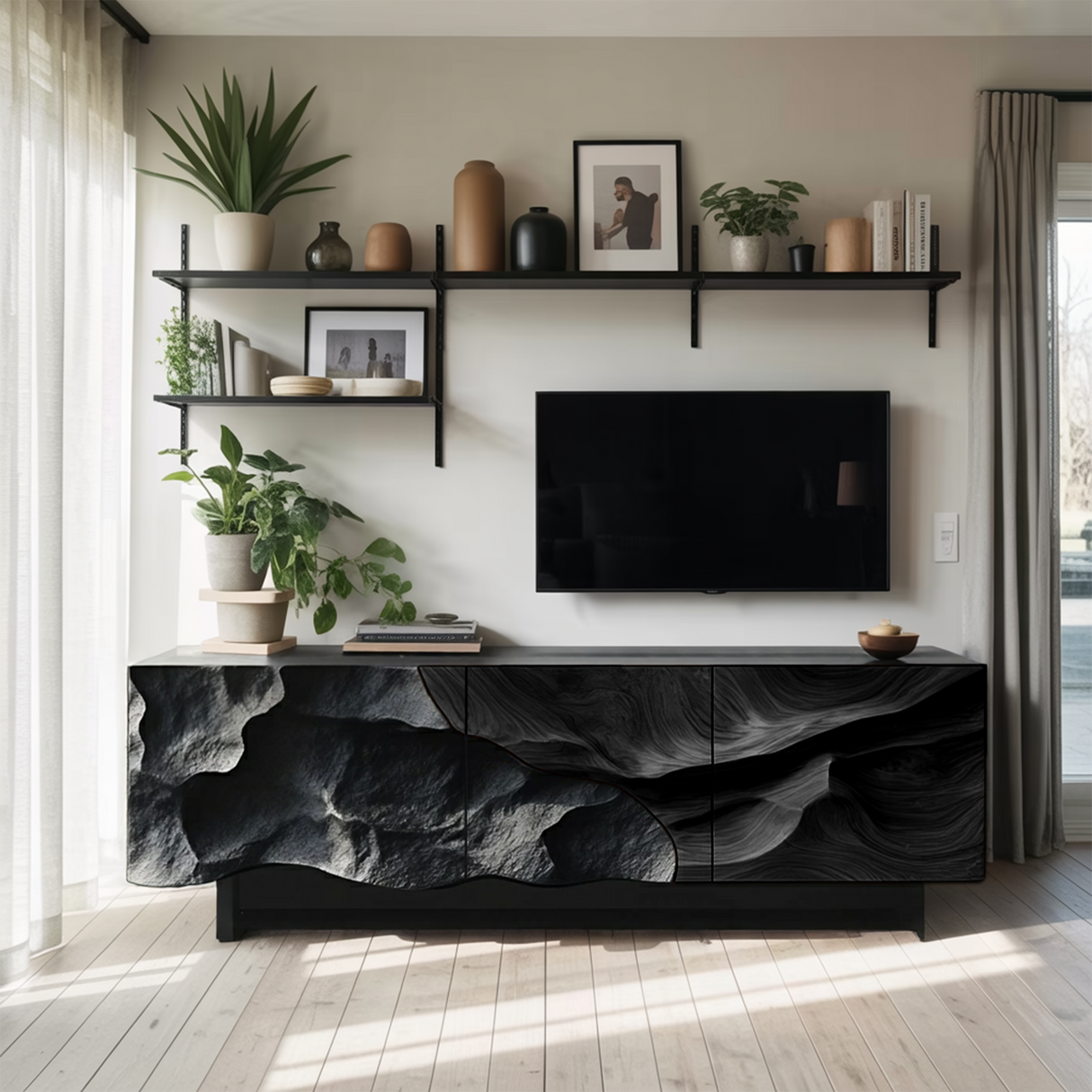 Farmhouse TV Console For Entryway Furniture Style