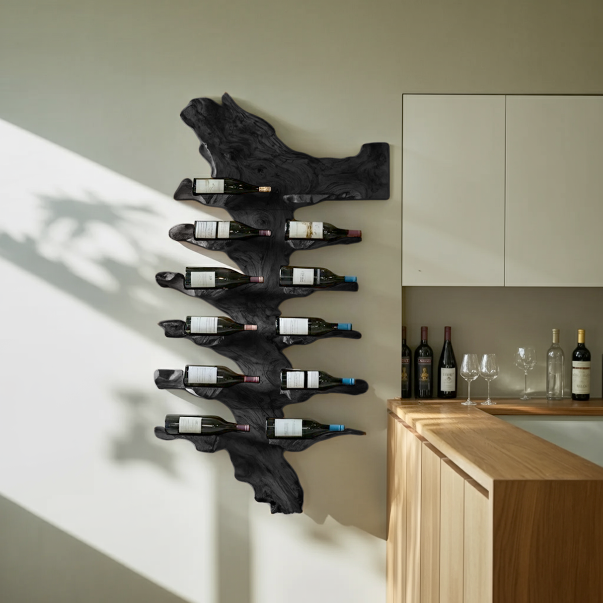 Handcrafted Live Edge Wine Holder For Luxury Furniture Decor