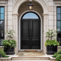 Modern Arched Entry Door For Minimalist Contemporary Home