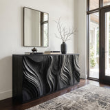 Luxury Credenza Sculpted Door Storage Furniture For Living