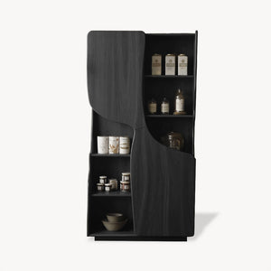 Modern Sculptural Cabinet With Curved Doors For Kitchen And Living Room