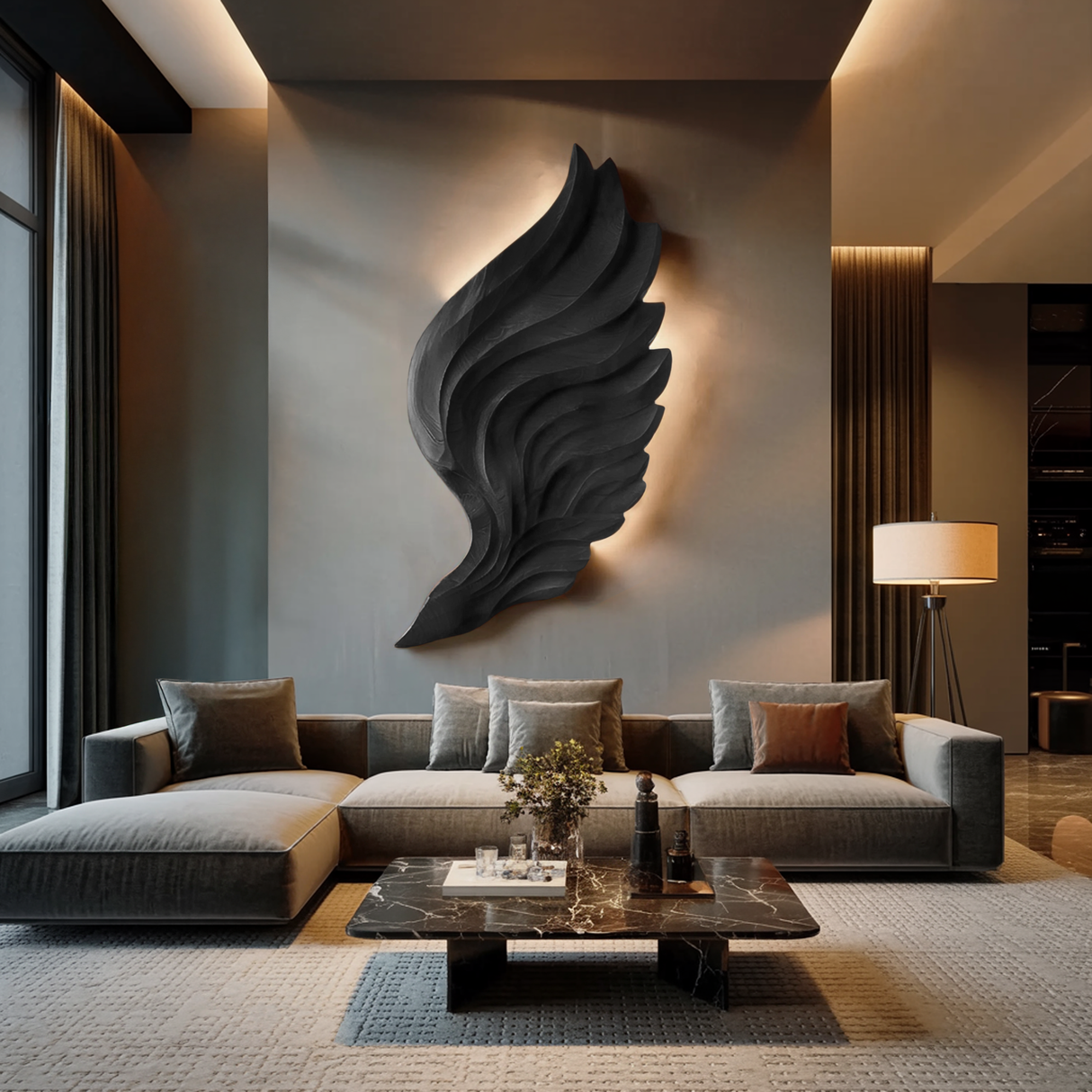 Contemporary Wooden Wing Wall Art For Modern Wall Decor