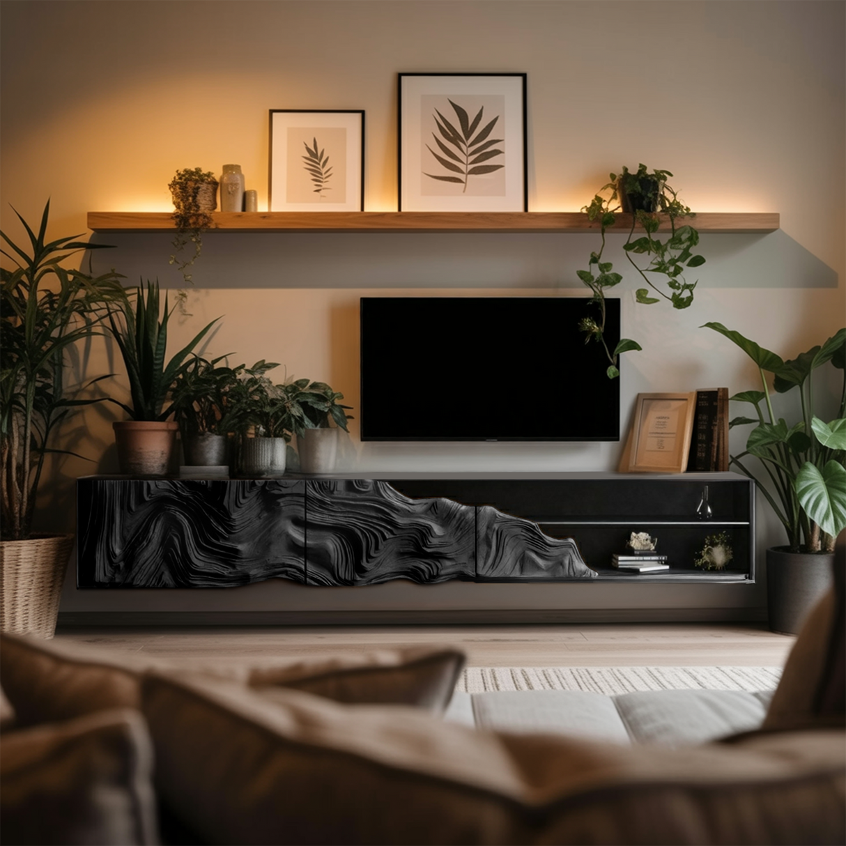 Handcrafted Rustic TV Stand For Entryway Setup