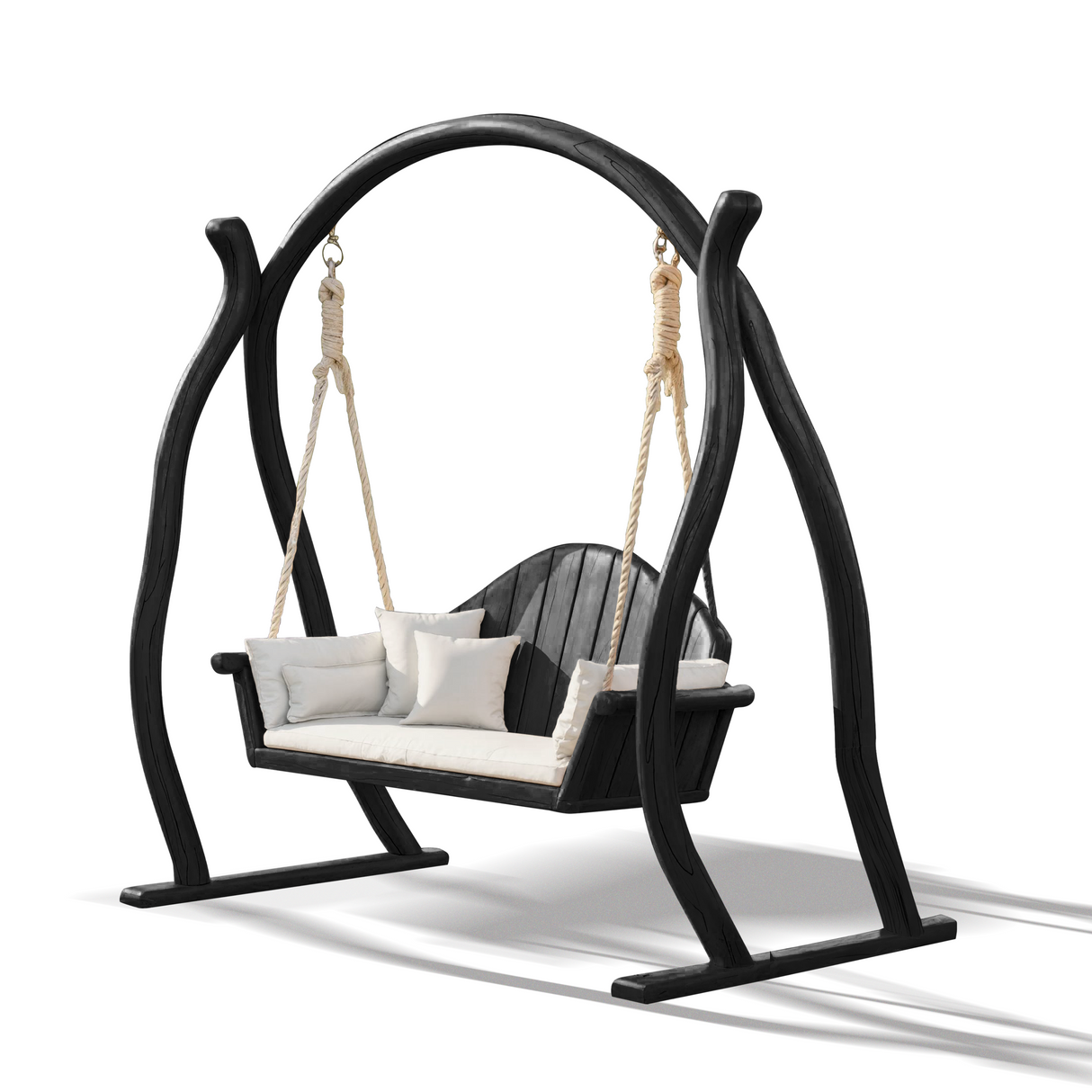 Curved Frame Garden Swing Bench For Outdoor Relaxation