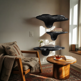 Mid Century Solid Wood Mushroom Shelf For Modern Living Room Decor