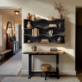 Modern Natural Wood Shelving Unit For Living Room Book Storage