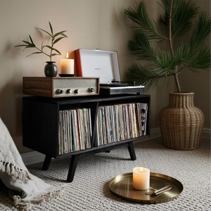 Farmhouse Wooden Record Stand For Entryway Christmas Display