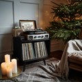 Farmhouse Solid Wood Record Stand For Cozy Christmas Decor
