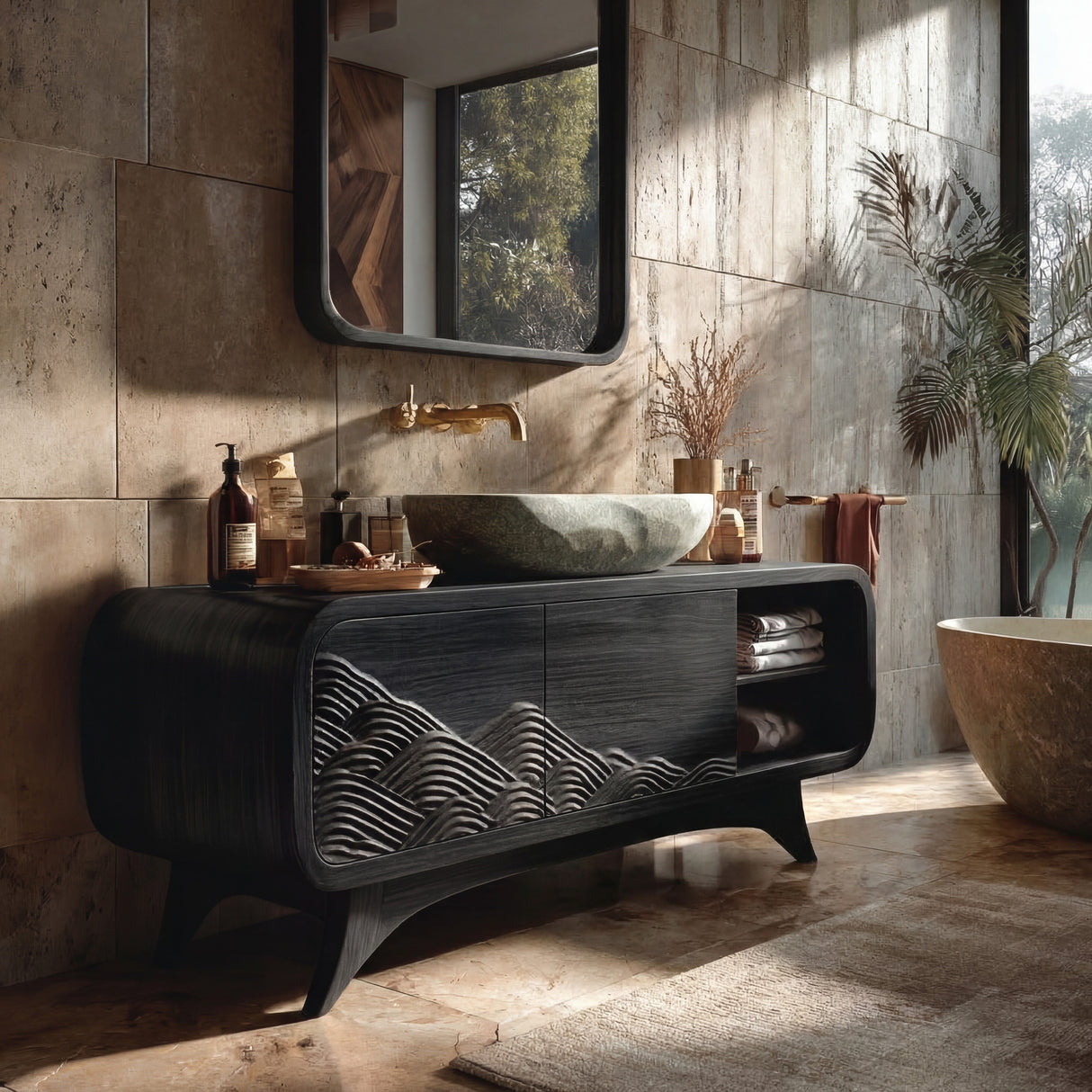 Contemporary Wooden Bathroom Vanity For Bathroom Decor