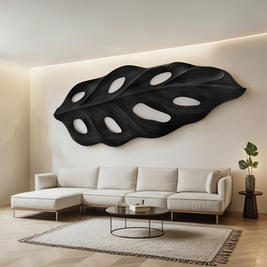 Organic Wall Art With Leaf Panel Design For Living Room