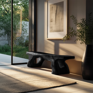 Artistic Sculptural Bench For Entryway Or Hallway