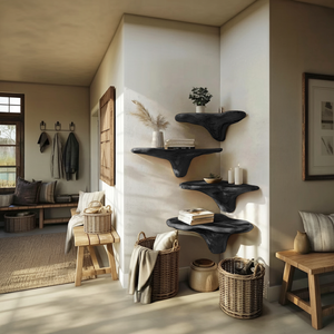Modern Solid Wood Mushroom Shelf For Bedroom Furniture Decor