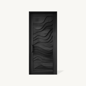 Modern Wave Carved Door Design With 3D Pattern For Hallway And Living Room