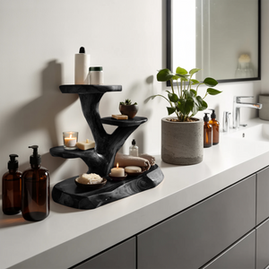 Organic Multi Tier Display Shelf For Bathroom