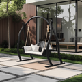 Curved Frame Garden Swing Bench For Outdoor Relaxation