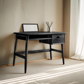 Minimalist Wooden Desk With Drawer And Keyboard Shelf For Home Office