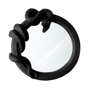Wild Serpent Carved Mirror For Jungle Themed Bathroom