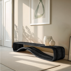 Organic Modern Bench Curved Sculptural For Home Furniture