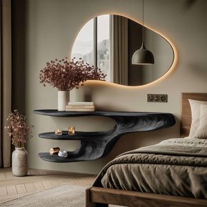 Rustic Solid Wood Vanity For Bedroom Makeup Organization