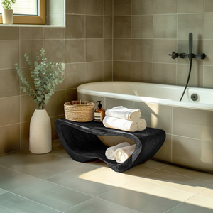 Minimalist Organic Shower Bench For Bathroom Or Spa